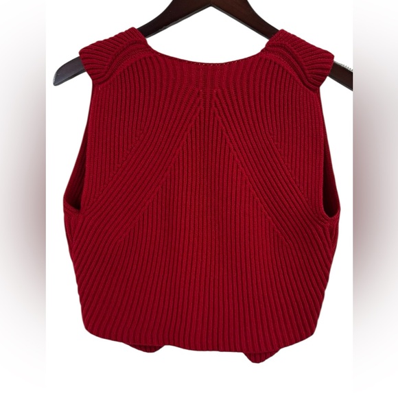 United Colors of Benetton vintage red wool blend knit sweater vest Size Medium - Picture 4 of 6